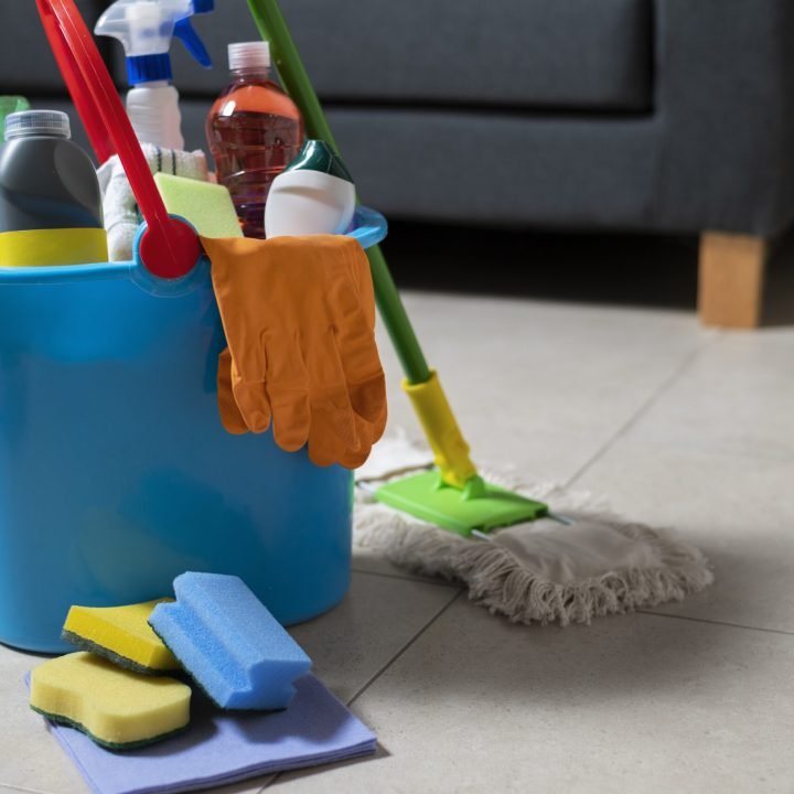 still life cleaning tools